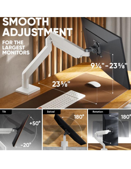 MONITOR ACC DESK MOUNT/15-42" BLK/WHT G110-BW ONKRON