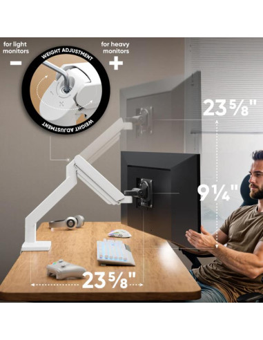 MONITOR ACC DESK MOUNT/15-42" BLK/WHT G110-BW ONKRON