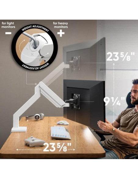 MONITOR ACC DESK MOUNT/15-42" BLK/WHT G110-BW ONKRON
