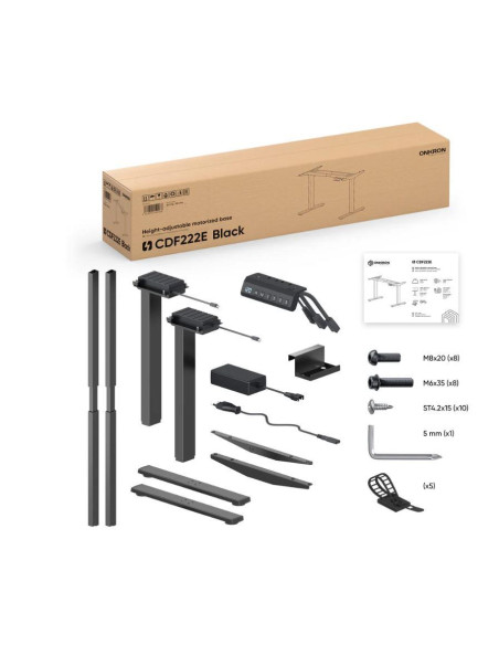 DESK FRAME MOTORISED/BLACK CDF222E-B ONKRON