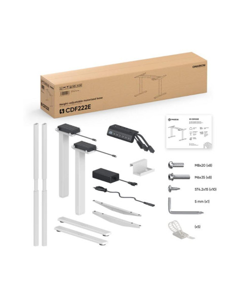 DESK FRAME MOTORISED/WHITE CDF222E-W ONKRON