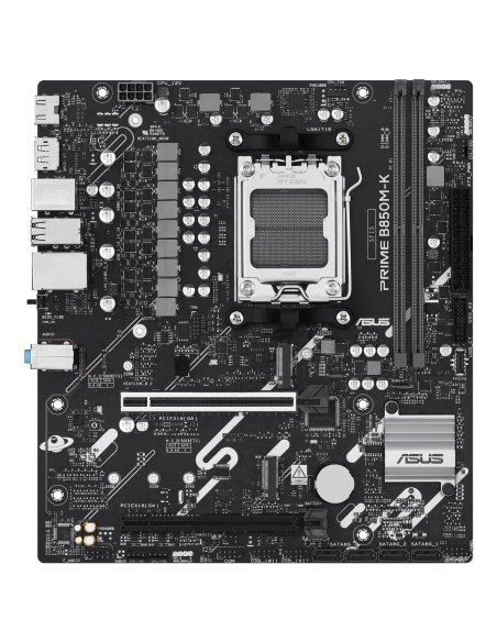 Mainboard, ASUS, AMD B850, SAM5, Micro-ATX, Memory DDR5, Memory slots 2, 1xPCI-Express 4.0 16x, 1xPCI-Express 5.0 16x, 2xM.2, 1