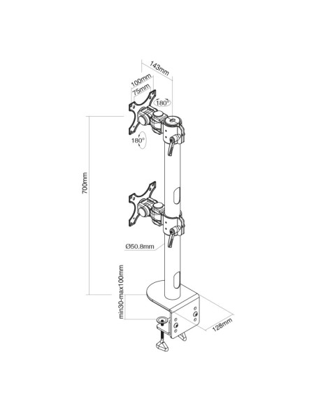 MONITOR ACC DESK MOUNT 17-49"/FPMA-D960DVBLACKPLUS NEOMOUNTS