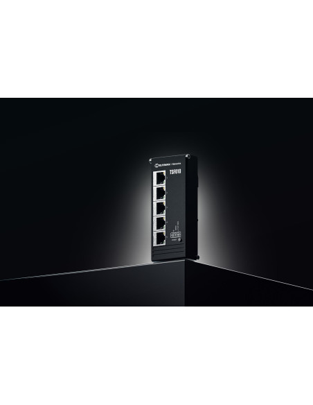 Switch, TELTONIKA, Switch type Unmanaged, Form factor DIN rail, 5xRJ-45 ports, RJ-45 Ports Type Fast Ethernet (10/100), 5xFast 