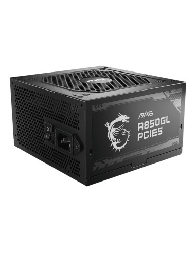 Power Supply, MSI, 850 Watts, Efficiency 80 PLUS GOLD, PFC Active, MAGA850GLPCIE5