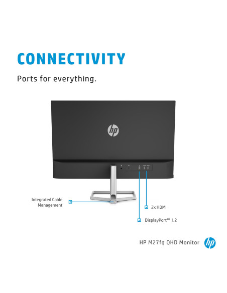LCD Monitor, HP, 27 ", 2560 x 1440 pixels, Quad HD, Native aspect ratio 16:9, LCD, Flat, 2H4B5E9