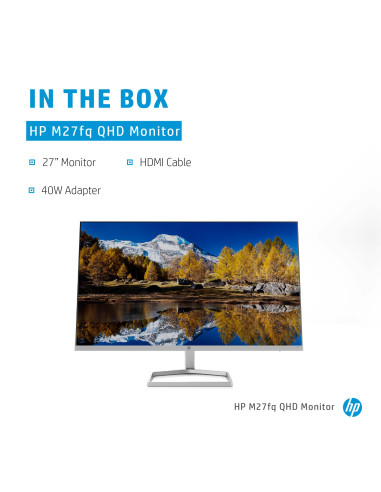 LCD Monitor, HP, 27 ", 2560 x 1440 pixels, Quad HD, Native aspect ratio 16:9, LCD, Flat, 2H4B5E9