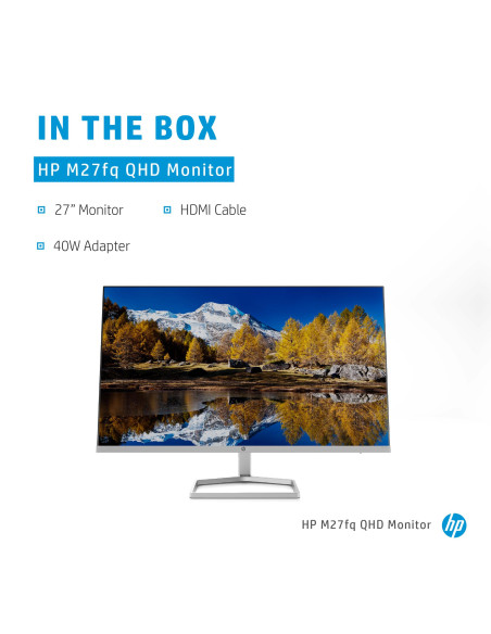LCD Monitor, HP, 27 ", 2560 x 1440 pixels, Quad HD, Native aspect ratio 16:9, LCD, Flat, 2H4B5E9