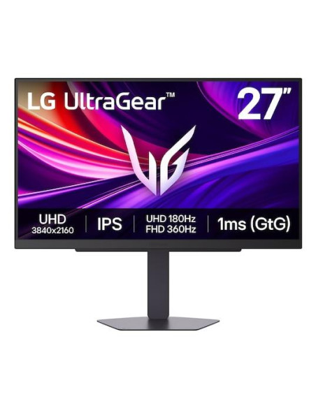 LCD Monitor, LG, 27 ", 3840 x 2160 pixels, 4K Ultra HD, Native aspect ratio 16:9, LCD, Flat, 27G810A-B