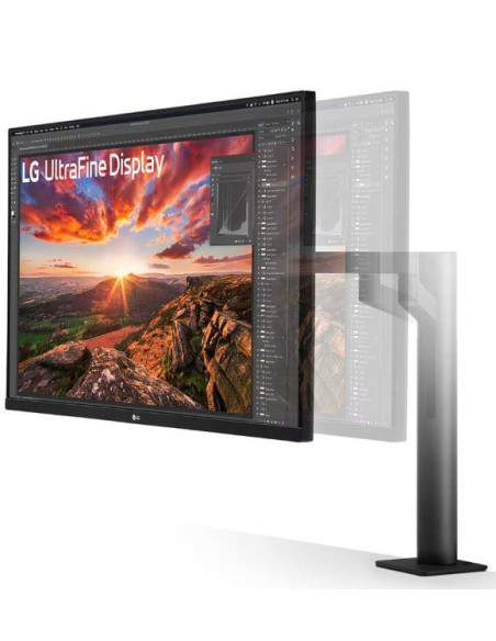 LCD Monitor, LG, 31.5", Panel IPS, 3840x2160, 16:9, 60Hz, 5 ms, Speakers, Swivel, Pivot, Height adjustable, Tilt, Colour Black,