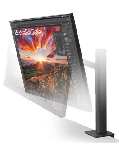 LCD Monitor, LG, 31.5", Panel IPS, 3840x2160, 16:9, 60Hz, 5 ms, Speakers, Swivel, Pivot, Height adjustable, Tilt, Colour Black,