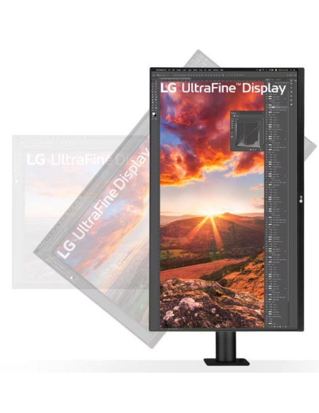 LCD Monitor, LG, 31.5", Panel IPS, 3840x2160, 16:9, 60Hz, 5 ms, Speakers, Swivel, Pivot, Height adjustable, Tilt, Colour Black,