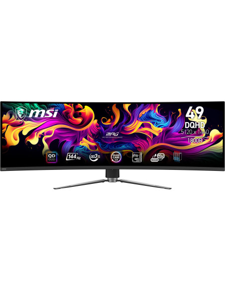 Monitor, MSI, MPG 491CQP QD-OLED, 49", Gaming/Curved, Panel QD-OLED, 5120x1440, 32:9, 144Hz, Matte, 0.03 ms, Swivel, Height adj