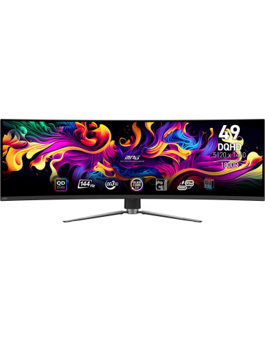 Monitor, MSI, MPG 491CQP QD-OLED, 49", Gaming/Curved, Panel QD-OLED, 5120x1440, 32:9, 144Hz, Matte, 0.03 ms, Swivel, Height adj