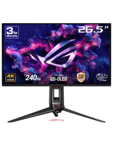 Monitor, ASUS, 26.5 ", 3840 x 2160 pixels, 4K Ultra HD, Native aspect ratio 16:9, QD-OLED, Flat, 90LM0B30-B01971