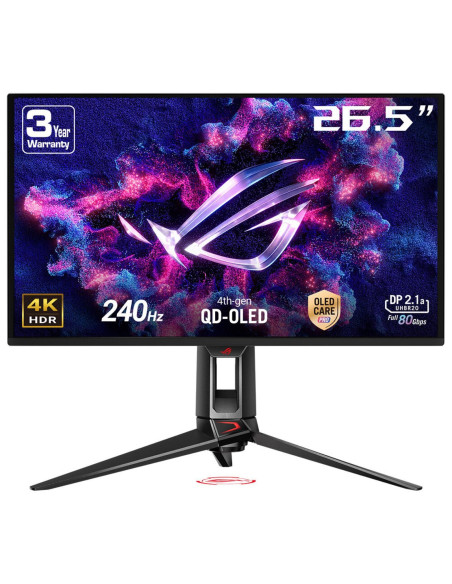 Monitor, ASUS, 26.5 ", 3840 x 2160 pixels, 4K Ultra HD, Native aspect ratio 16:9, QD-OLED, Flat, 90LM0B30-B01971
