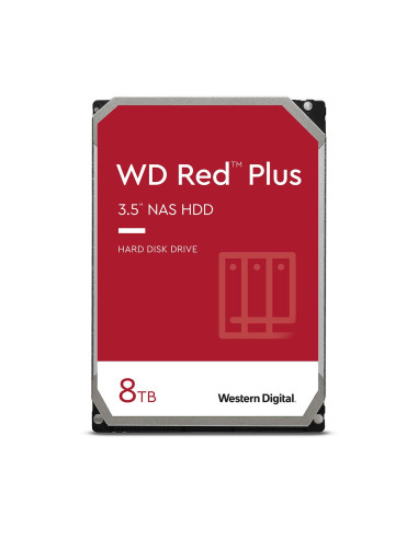 HDD, WESTERN DIGITAL, Red Plus, 8TB, SATA, 256 MB, 5640 rpm, 3,5", WD80EFPX