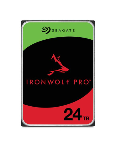 HDD, SEAGATE, IronWolf Pro, 24TB, SATA, 512 MB, 7200 rpm, Discs/Heads 10/20, 3,5", ST24000NT002