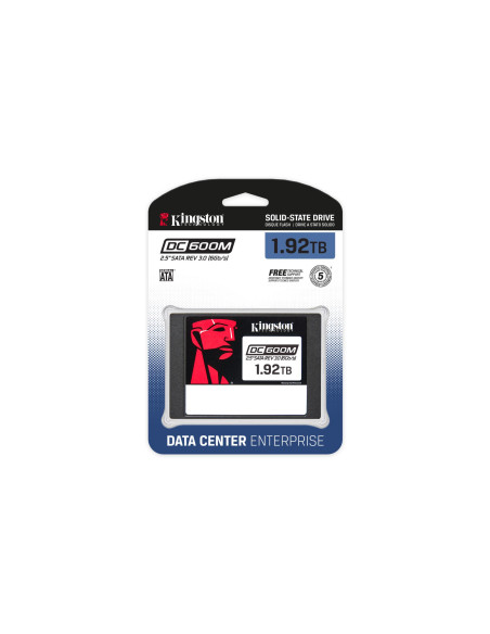 SSD, KINGSTON, 3504xTBW rating, MTBF 2000000 h, Read speed 560 MB/s, Write speed 530 MB/s, Serial ATA III, 2.5", 1920 GB, DC600