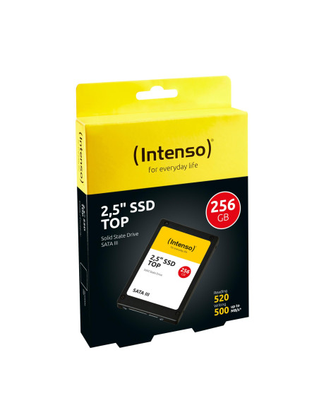 SSD, INTENSO, 256GB, SATA 3.0, SLC, Write speed 500 MBytes/sec, Read speed 520 MBytes/sec, 2,5", 3812440