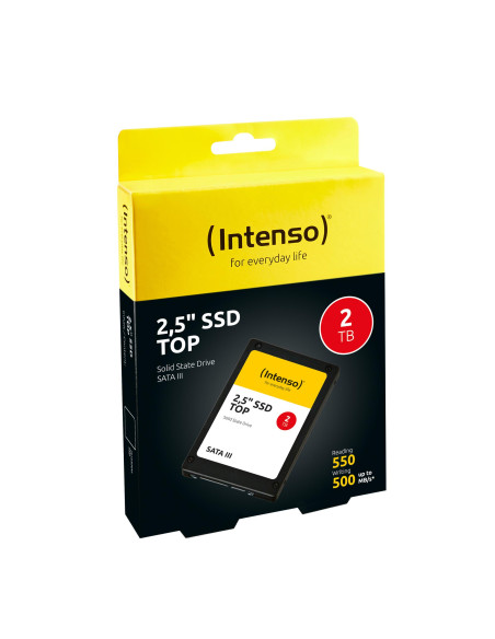SSD, INTENSO, 2000 GB, Serial ATA, Write speed 520 MB/s, Read speed 550 MB/s, 2.5", 960xTBW rating, MTBF 2000000 h, 3812470