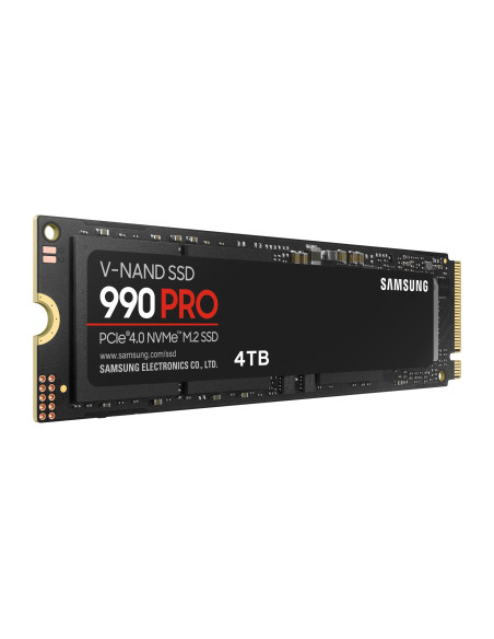 SSD, SAMSUNG, 990 PRO, 4TB, M.2, PCIe Gen4, NVMe, TLC, Write speed 6900 MBytes/sec, Read speed 7450 MBytes/sec, 2.3mm, TBW 2400