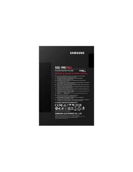 SSD, SAMSUNG, 990 PRO, 4TB, M.2, PCIe Gen4, NVMe, TLC, Write speed 6900 MBytes/sec, Read speed 7450 MBytes/sec, 2.3mm, TBW 2400