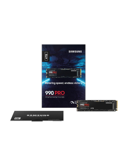 SSD, SAMSUNG, 990 PRO, 4TB, M.2, PCIe Gen4, NVMe, TLC, Write speed 6900 MBytes/sec, Read speed 7450 MBytes/sec, 2.3mm, TBW 2400