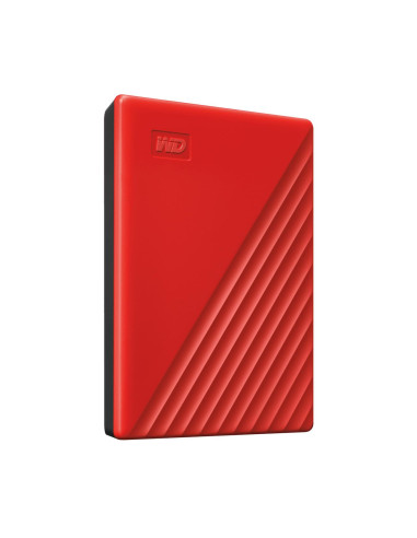 External HDD, WESTERN DIGITAL, My Passport, 4TB, USB 2.0, USB 3.0, USB 3.2, Colour Red, WDBPKJ0040BRD-WESN