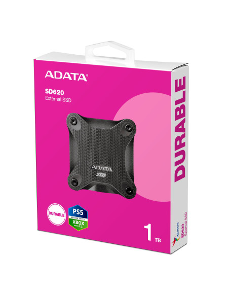 External SSD, ADATA, SD620, 1TB, USB 3.2, Write speed 460 MBytes/sec, Read speed 520 MBytes/sec, SD620-1TCBK