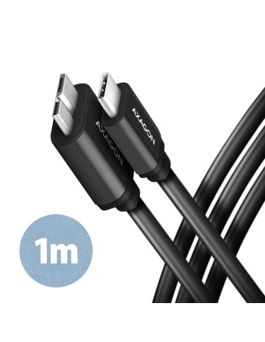 CABLE USB-C TO MICRO-B 1M/SPEED BLK BUMM3-CM10AB AXAGON