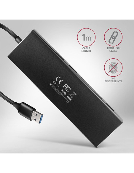 I/O HUB USB3.2 7PORT FLAT/1M HUE-F7A AXAGON
