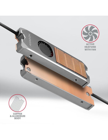 SSD ACC COOLER M.2 COPPER FAN/CLR-M2FAN AXAGON