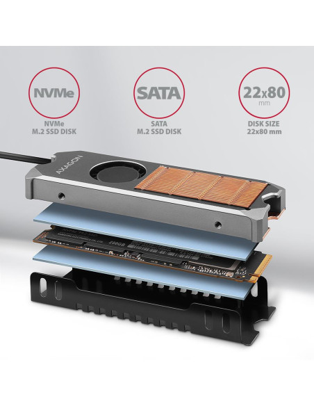 SSD ACC COOLER M.2 COPPER FAN/CLR-M2FAN AXAGON