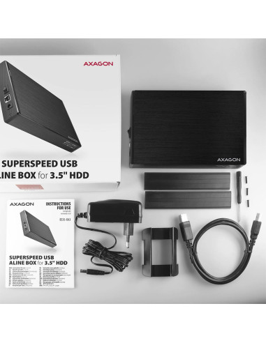 HDD ACC ENCLOSURE 3.5"/USB3.2 EE35-XA3 AXAGON