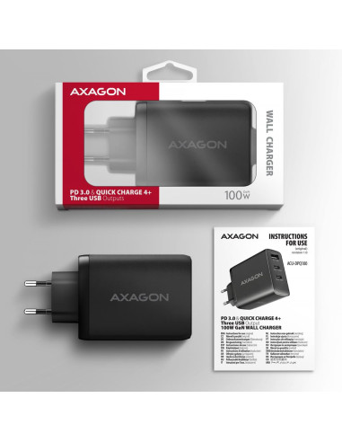 MOBILE CHARGER WALL USB 100W/GAN 3PORT ACU-DPQ100 AXAGON