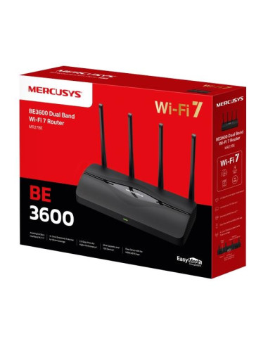 Wireless Router, MERCUSYS, Router, 3600 Mbps, Number of antennas 4, MR27BE