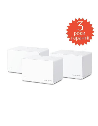 Wireless Router, MERCUSYS, Wireless Router, 3-pack, 3000 Mbps, Mesh, 3x10/100/1000M, HALOH80X(3-PACK)