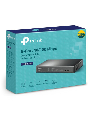 Switch, TP-LINK, 8x10Base-T / 100Base-TX, TL-SF1008P
