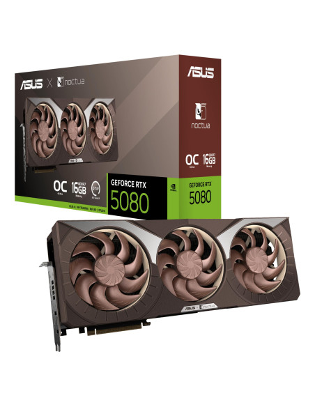Graphics Card, ASUS, NVIDIA, GeForce RTX 5080, 16 GB, GDDR7, 256 bit, PCI Express 5.0, Active, RTX5080-O16G-NOCTUA