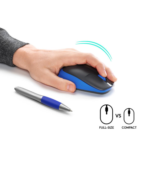 MOUSE USB OPTICAL WRL M190/BLUE 910-005907 LOGITECH