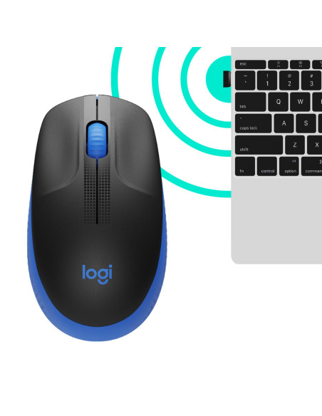 MOUSE USB OPTICAL WRL M190/BLUE 910-005907 LOGITECH