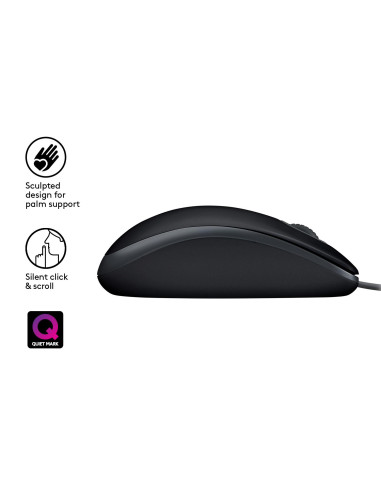 MOUSE USB OPTICAL B110 SILENT/BLACK 910-005508 LOGITECH