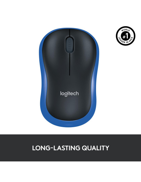MOUSE USB OPTICAL WRL M185/BLUE 910-002239 LOGITECH