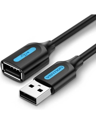 CABLE USB2.0 MALE TO FEMALE/1.5M BLACK CBIBG VENTION