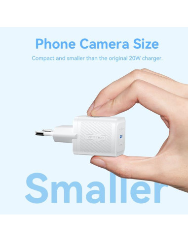 MOBILE CHARGER WALL 20W USB-C/1P BLACK FEPB0-EU VENTION