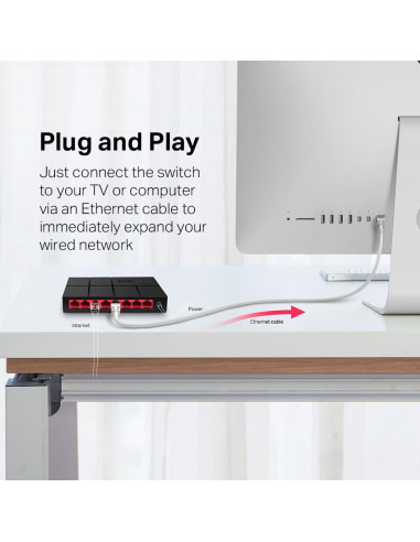 Switch, MERCUSYS, MS108G, Desktop/pedestal, 8x10Base-T / 100Base-TX / 1000Base-T, MS108G