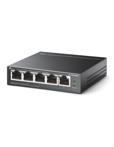 Switch, TP-LINK, Desktop/pedestal, 5x10Base-T / 100Base-TX, PoE ports 4, TL-SF1005P