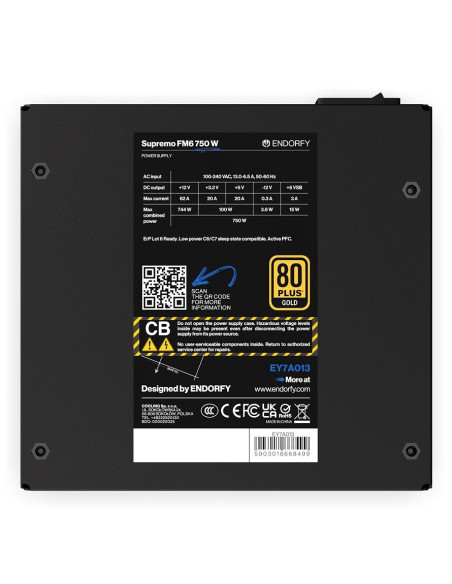 Power Supply, ENDORFY, ATX, PC, 100 - 240 V, 750 W, EY7A013