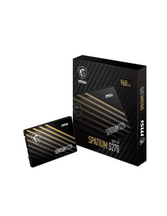 SSD, MSI, SPATIUM S270, 960GB, SATA, 3D NAND, Write speed 450 MBytes/sec, Read speed 500 MBytes/sec, 2,5", TBW 500 TB, MTBF 200